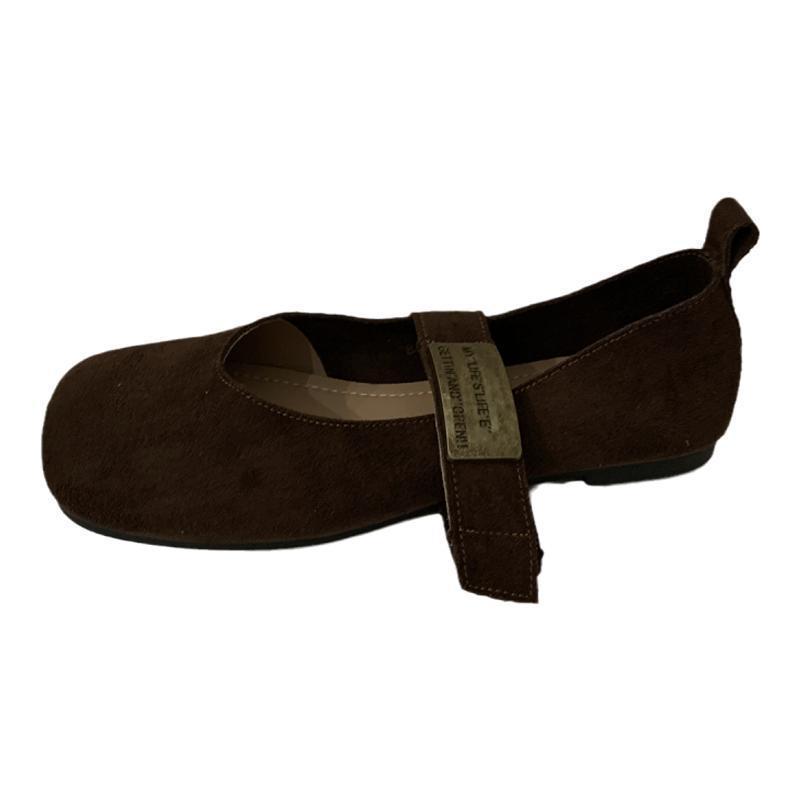 Retro Mary Janes Shoes Women Suede Heels Trend Pointed Toe Wedges Autumn Casual Shoes Elegant Dress Zapatos Mujer 240912