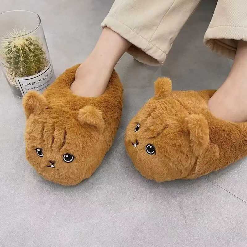 New Cat Slippers lovely Womens Bedroom At Home Warm Winter Shoes For Girls Boys Plush Soft S260305