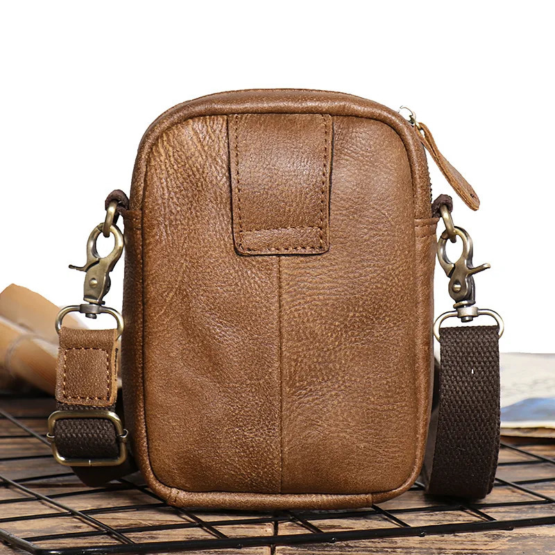 Vintage Mens Cow Leather Shoulder Bag Large Capacity Male Crossbody Mobile Phone For Men 260228
