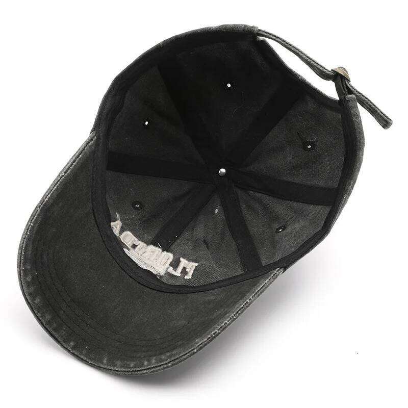 Vintage Washed Cowboy Baseball for Men Women FLORIDA Embroidery Sun Cap Casual Snapback Hip Hop Curved Brim Soft Top Hat Y260304