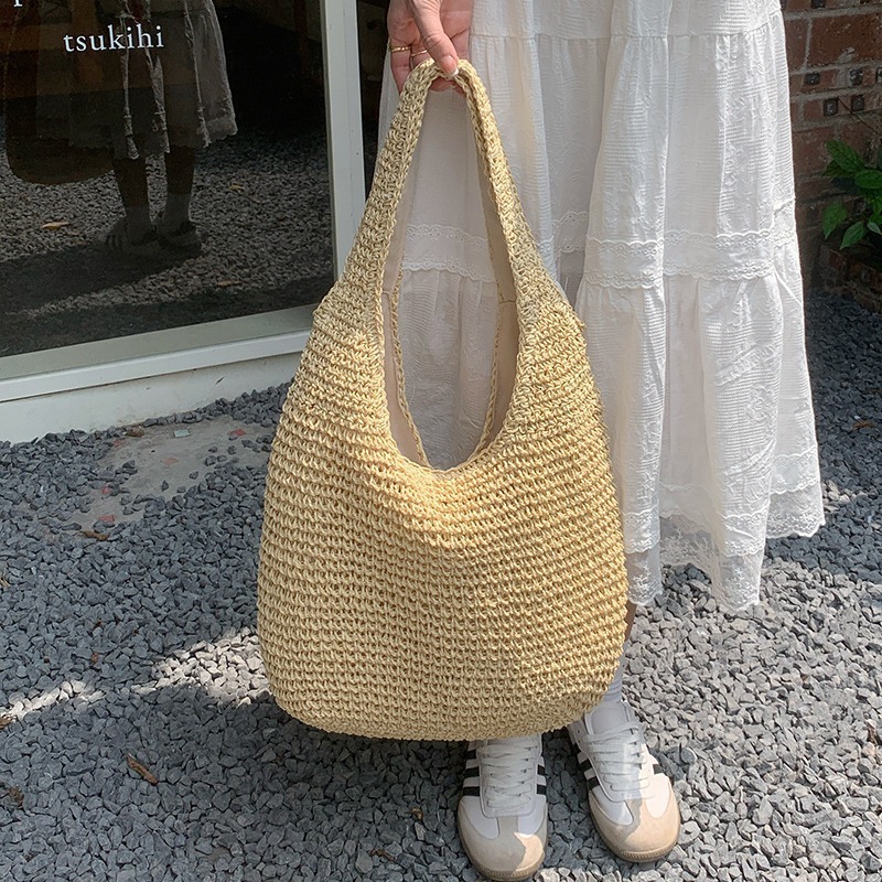 2026 Straw Luxury Handbag Bag For Women New Summer Beach Vacation Shoulder Bag Forest Style Handwoven Large Capacity