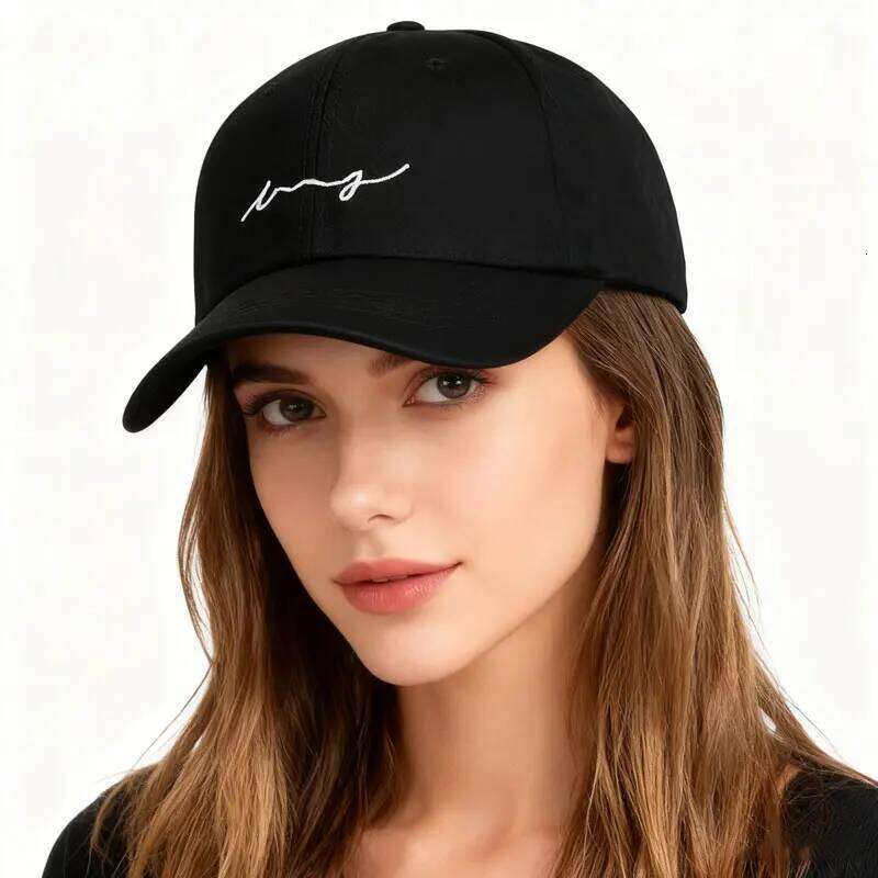 Unisex Embroidered Baseball Cap, Duckbill Hat, Korean Style, Casual, Fashionable, Outdoor, Versatile, Simple Y260304