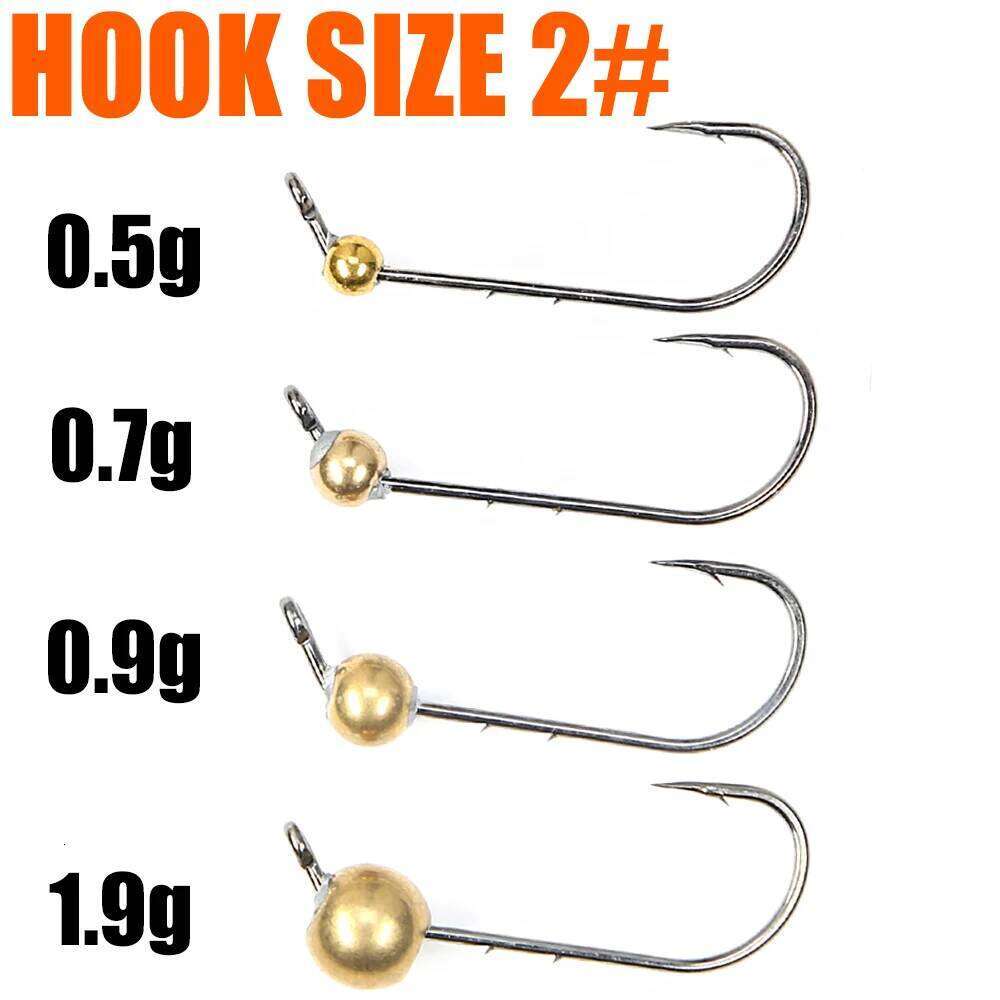B&U 10pcs Mini Micro Rockfish Exposed Head Barbed Trout Soft Worm Lure Jig Hook Fishing Tackle S260305