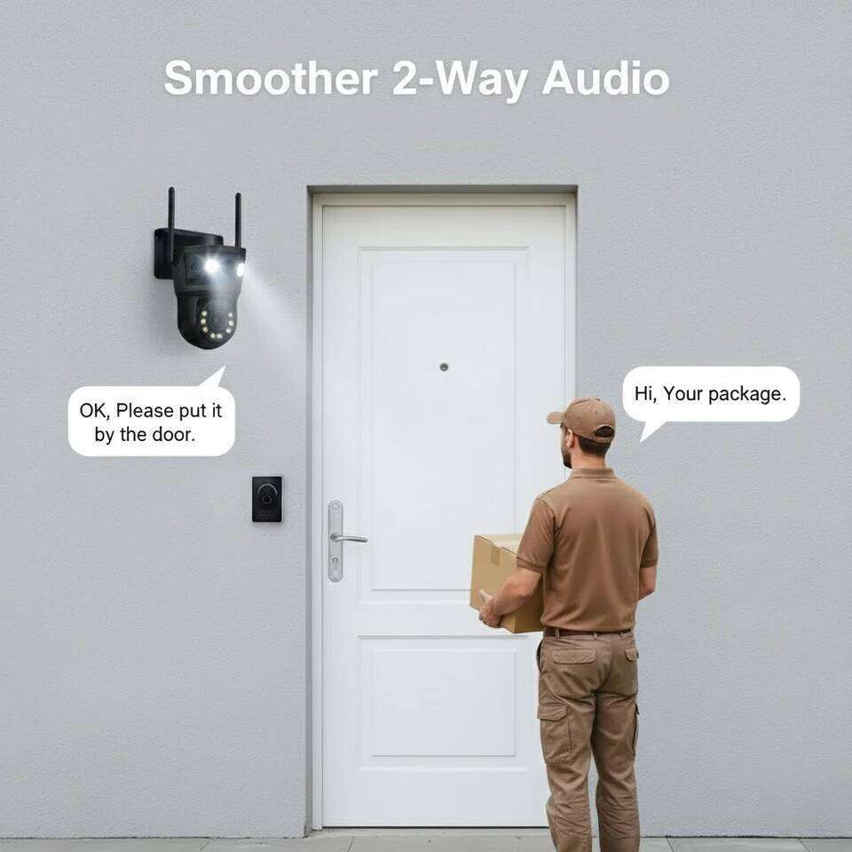 6K 12MP WIFI PTZ IP Three Lens Outdoor Waterporof Auto Tracking Wireless CCTV Security Surveillance Camera Two-Way Audio 26W0306
