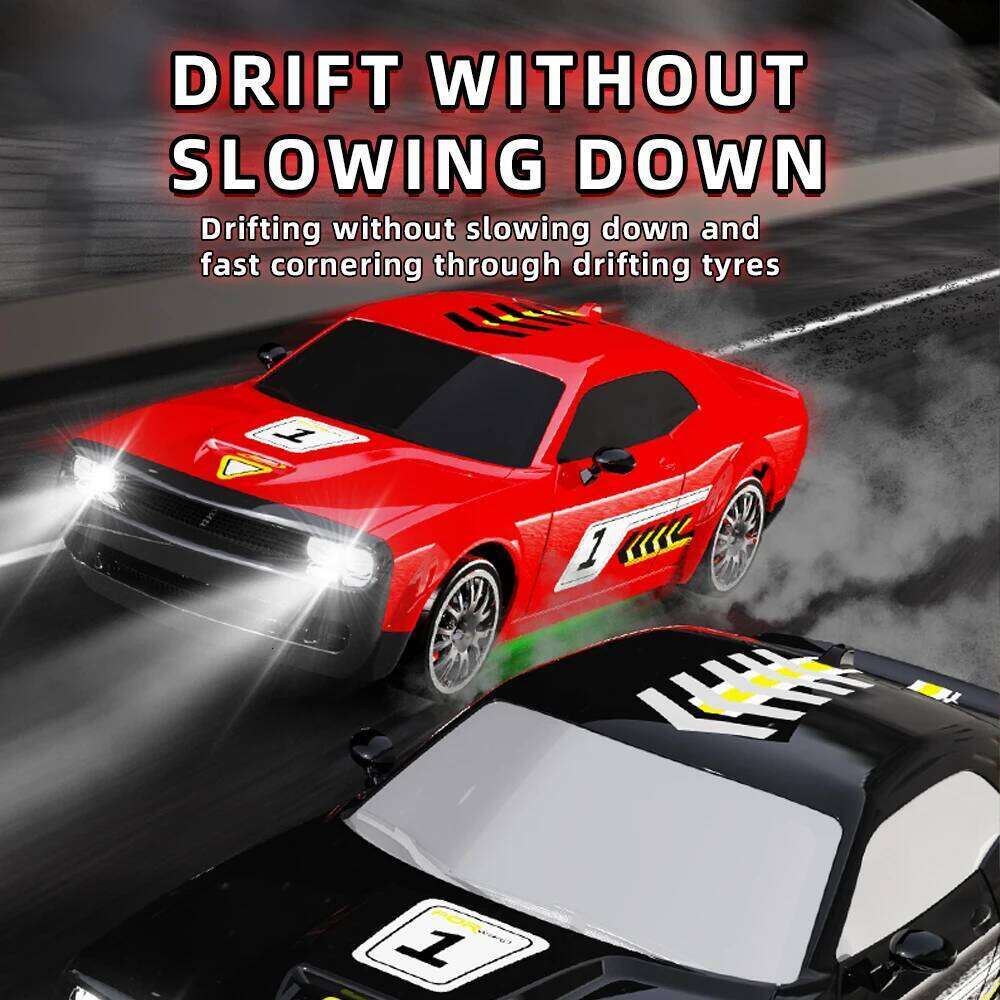 Teeggi 2.4G RC CAR With LED Light 4WD Remote Control Drift Cars Professional Racing Toys for Children Gifts VS GTR Model AE86 C260305