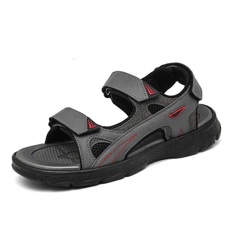 Mens Sports Sandals Outdoor Hiking Waterproof Beach Sports Mens Sandals Summer Open Toe Adjustable Laces 260304