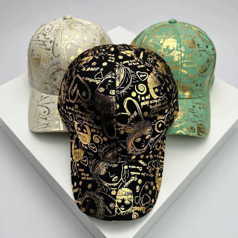 New Trend Reflective Korean Fashion Men Women Baseball Hats VELOUR LEATHER Comfortable Versatile Unisex Printing Outdoor Outings S260306