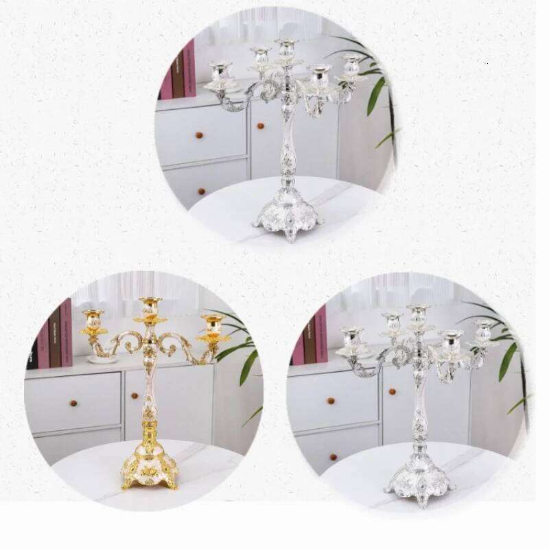 3/5-Arm European Metal Candle Holder Elegant Dining Table Entryway Decor for Romantic Ambience XJ260305