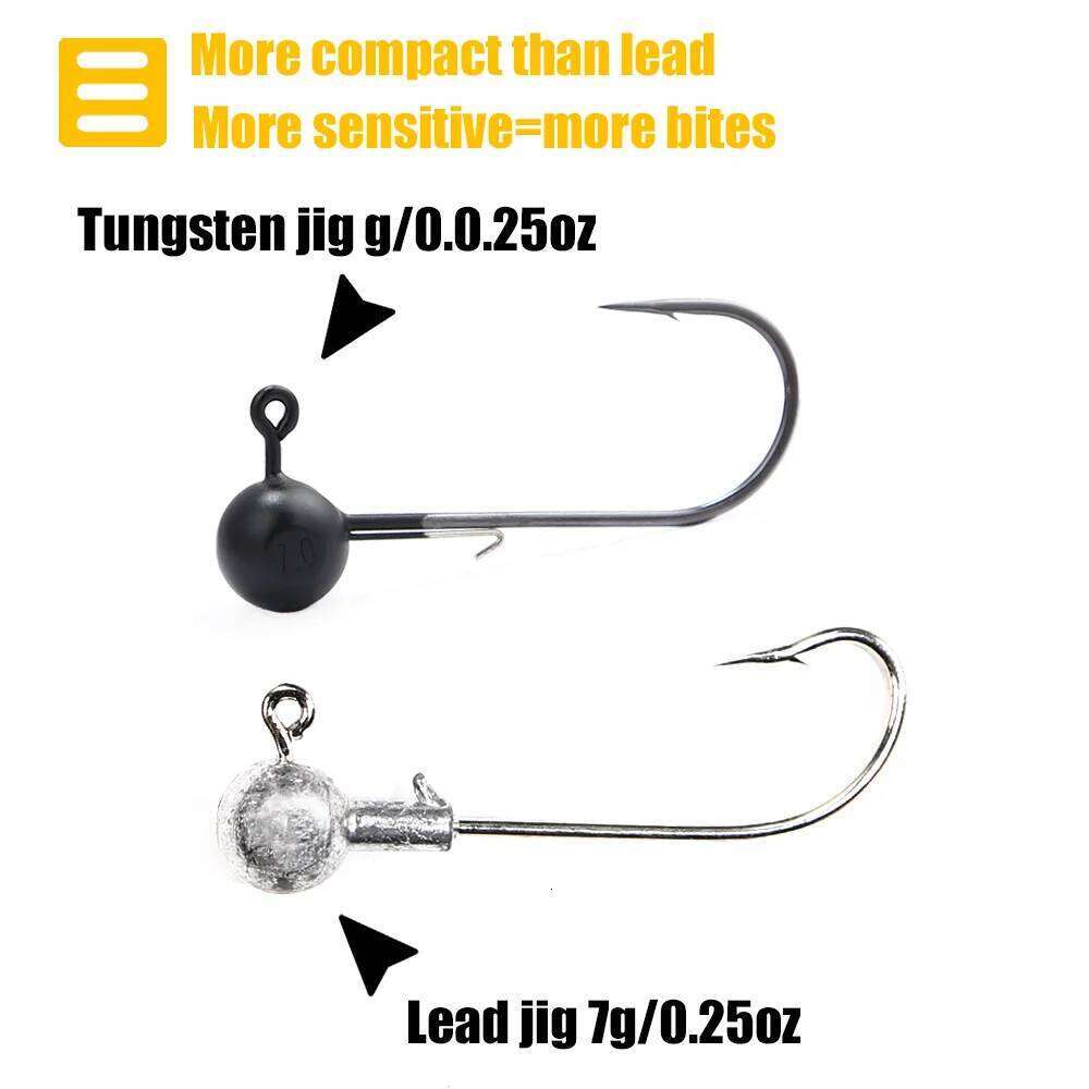 B&U Tungsten Hook Jig Head Barbed Fishhook Fishing Tackle Accessories Kit Pesca Pike Bass Swimbait Fishhooks Y260305