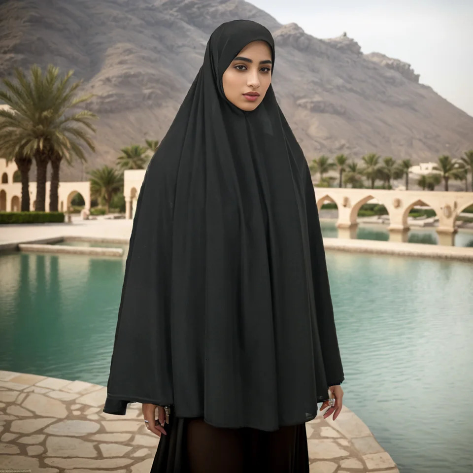 Muslim Abayas Full Cover Women Colthes Solid Color Inner Hijab Long Shawl Premium Cotton Hemp Hijab Ramadan Prayer Women Dress 260304
