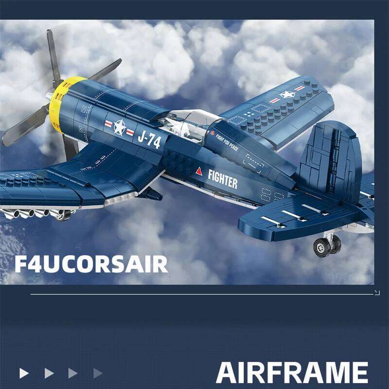 F4U Corsair Fighter Building Blocks,WW2 Army Navy Airplane Model Bricks,Home Decoration Assembling Toys,For Children Boys Gifts Z260306