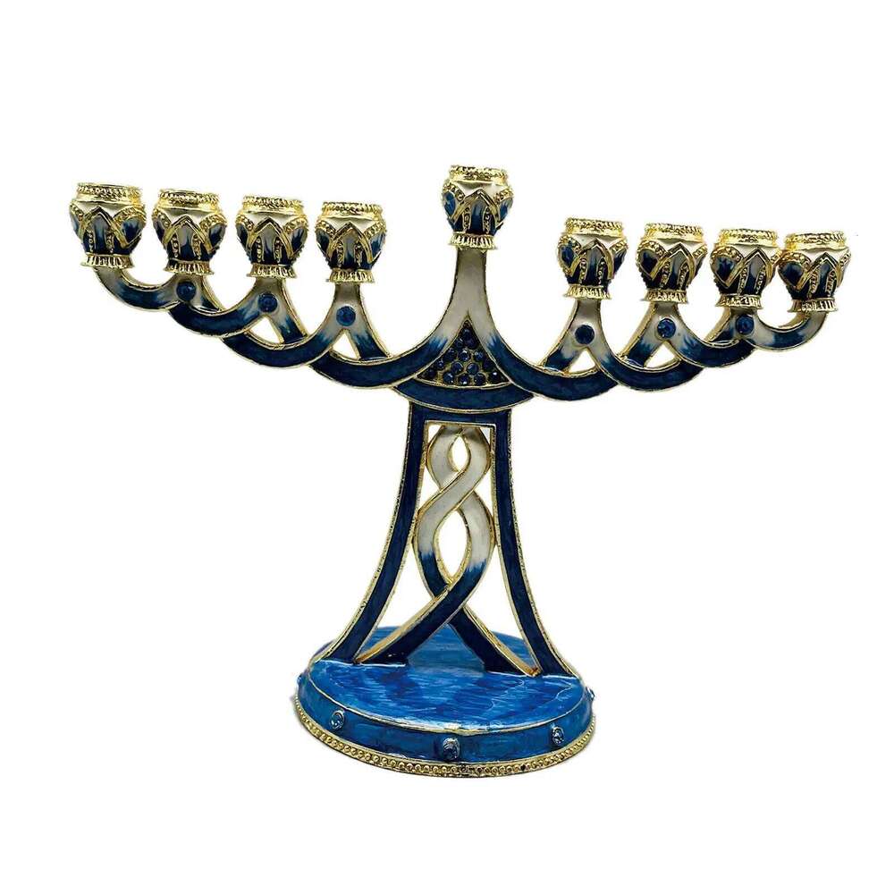 Antique Alloy Menorah Candelabrum 9 Branch Candlestick Candle Holder for Home Table Decor and Altar Display XJ260305