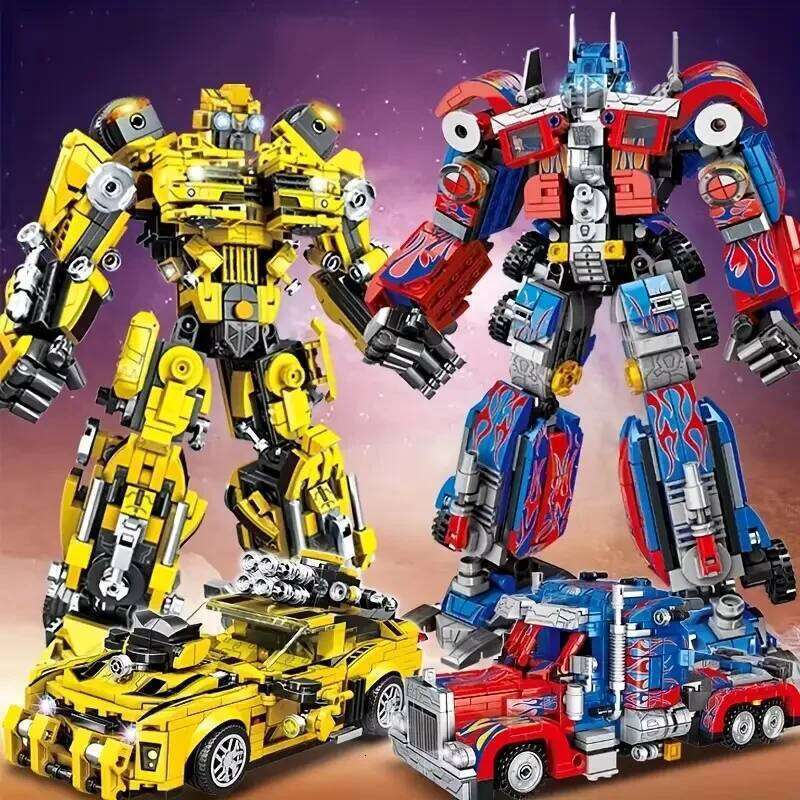 1060 Particle Car Model Building Block Stem Educational Toys, Transforming Robot Assembly Kit Z260305