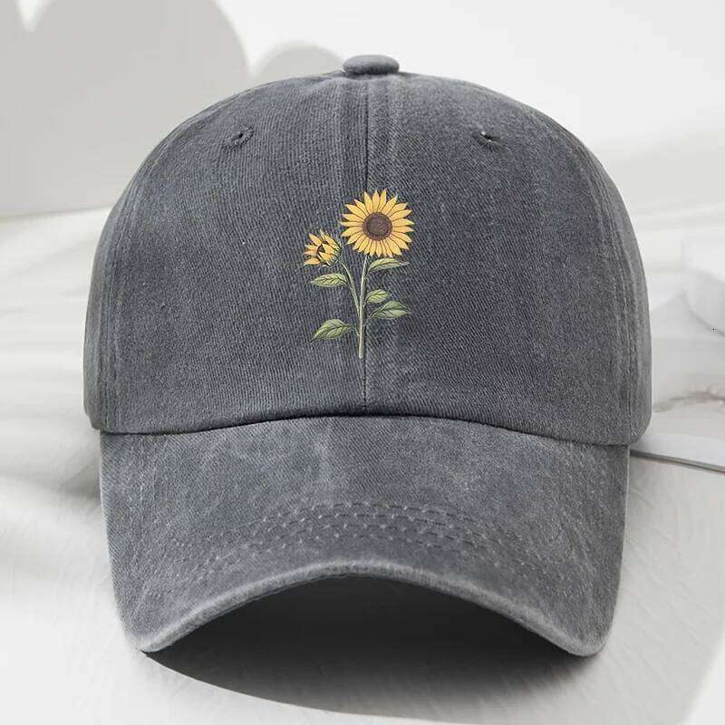 Retro Sunflower Pattern Baseball Dad Hat, Suitable for Outdoor Sports, Fishing and Camping, Hiking Hat Y260304