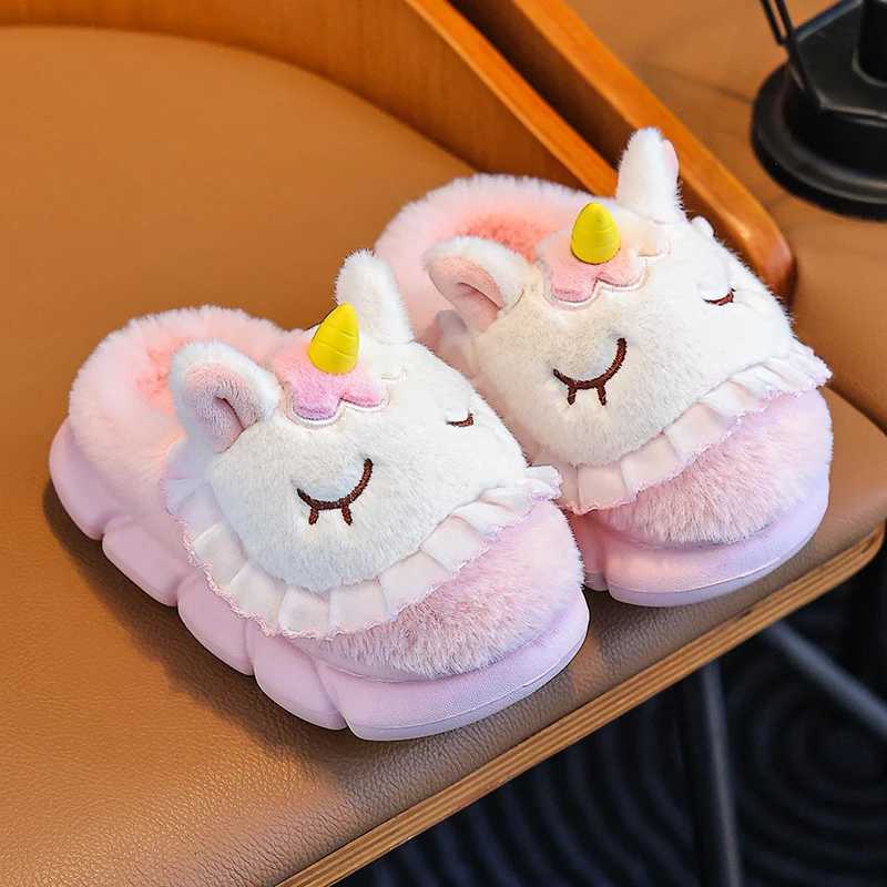 Winter Warm Slippers Adorable Unicorn Design Cozy Home Footwear for Women And Girls S260305
