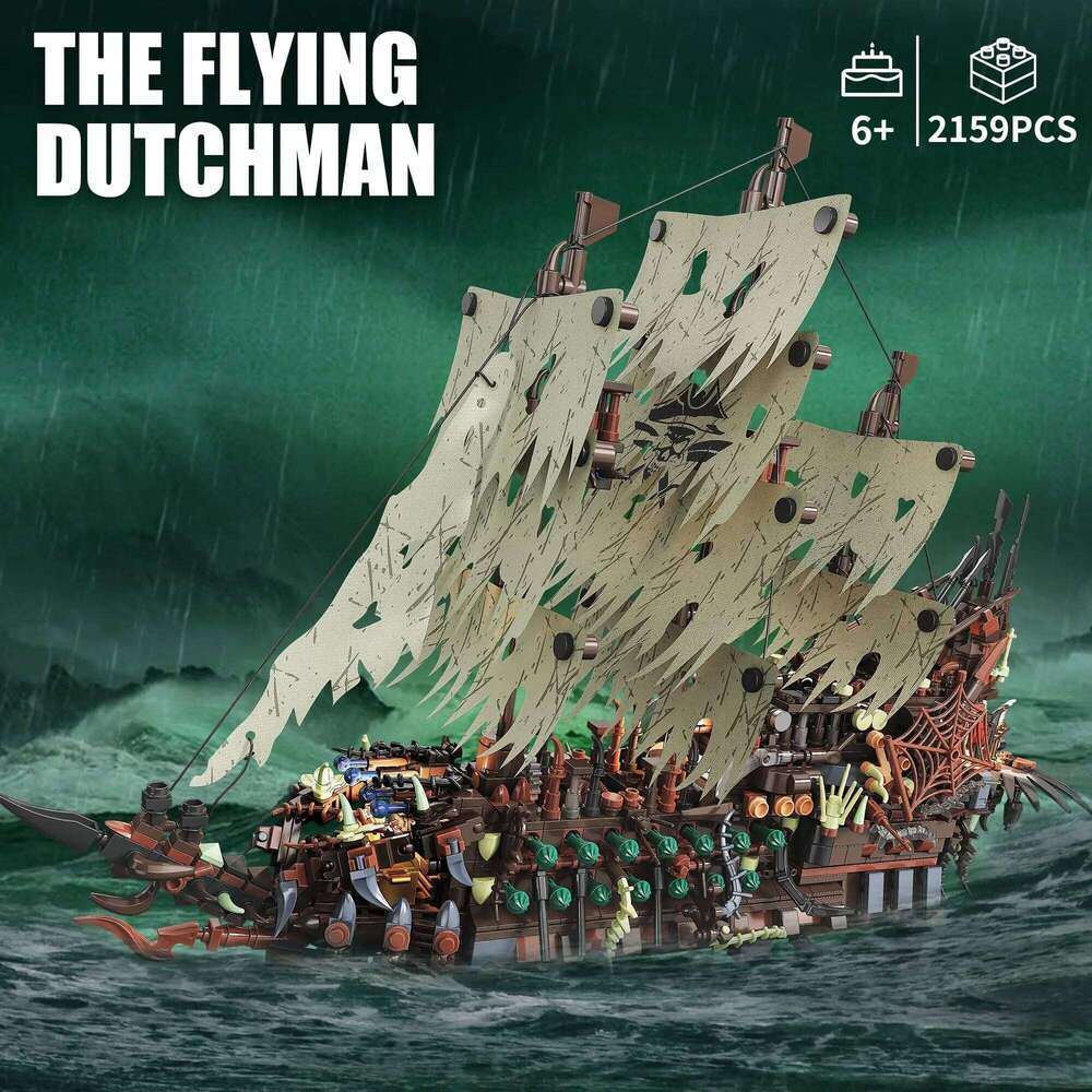 2159Pcs Pirate Ship Sets MOC Flying Dutchman Building Blocks Model Toys Christmas Birthday Gifts for Adults and Teens Z260306