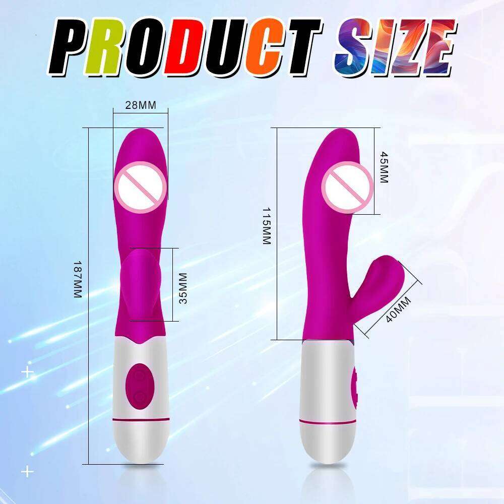 Multifunctional G-Spot Clitoral Dildo Vibrator with 20 Vibrations Rechargeable and Very Quiet Female Sex Toy Adult Product W260305