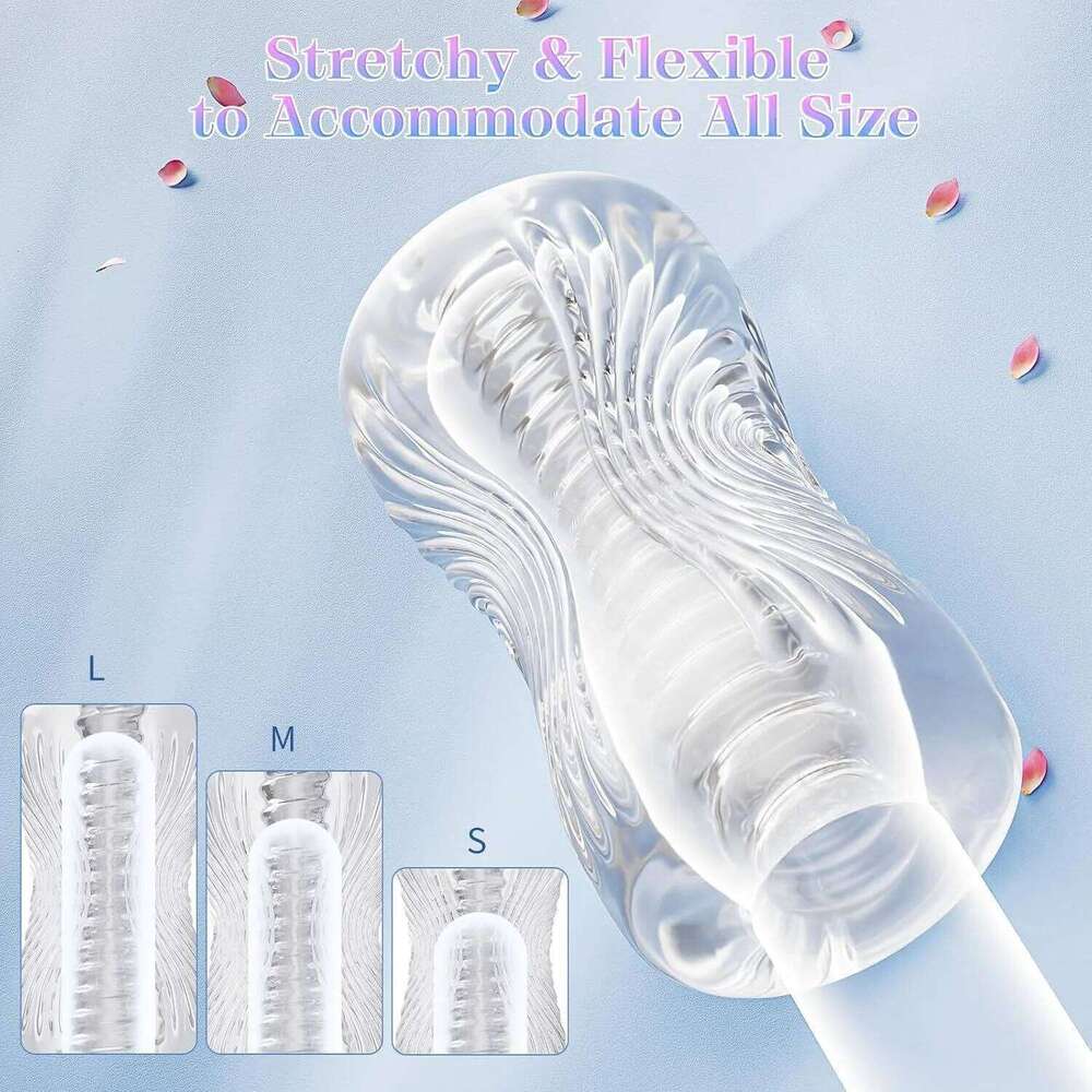 Clear Visible TPE Spiral Masturbator Cup for Men Penis Delay Training Device Adult Sex Toy W260305