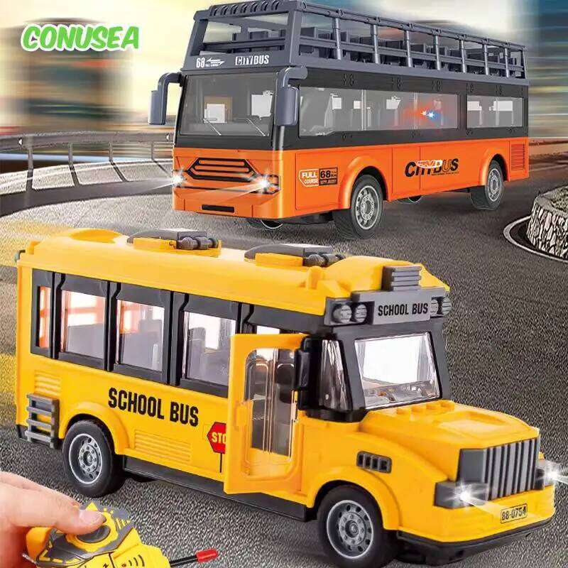 1/30 Rc Remote Control School Ambulance Tuck Tour Model Double Decker Bus Electric Car Boys Toys Birthday Gifts C260305