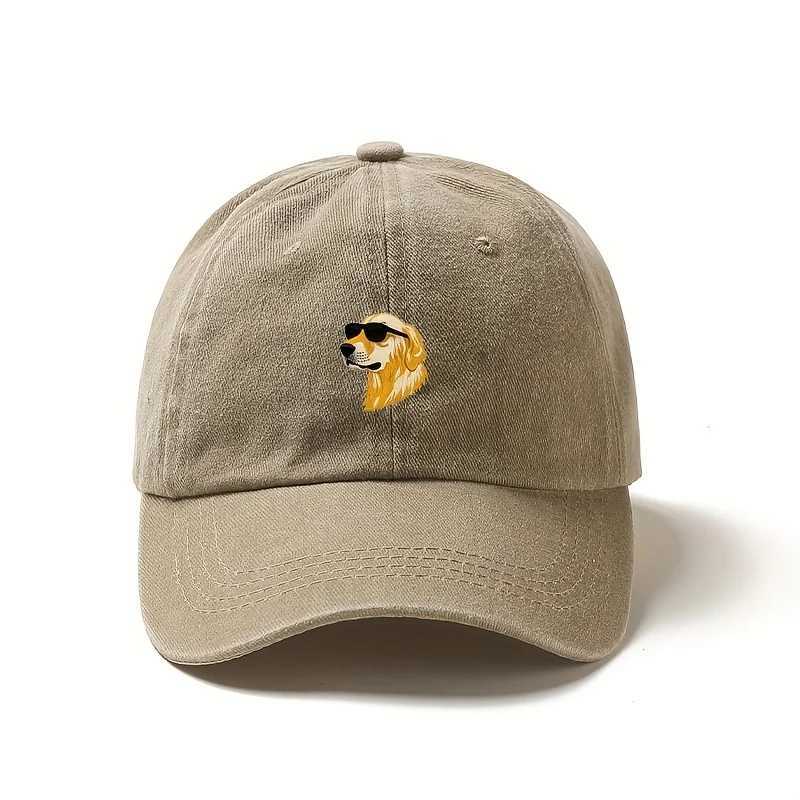 Wearing sunglasses a golden retriever printed baseball cap a gift for dog lovers with multiple colors to choose from S260306