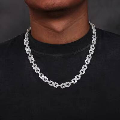 High Quality 8 Figure VVS1 Moissanite Necklace 925 Silver Unisex for Men and Women Hip Hop Style Jewelry