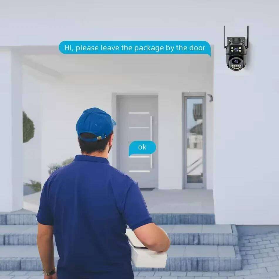 4K 8MP WiFi Surveillance Camera,AI Human Detect, Dual Lens, 4X Digital Zoom, Outdoor Security PTZ IP Cameras 26W0306