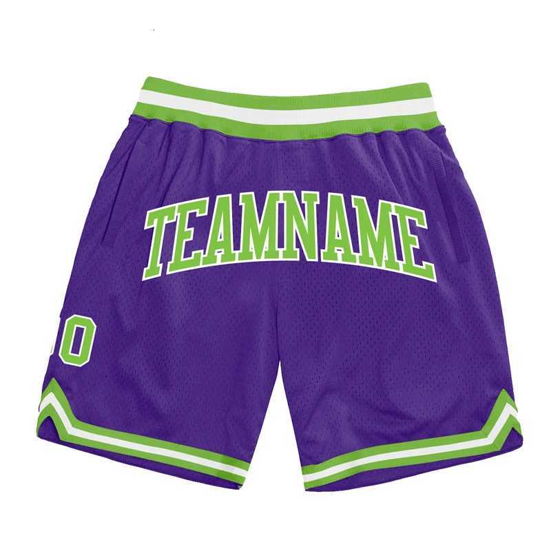 Fashion Purple DIY Basketball Shorts For Men Custom Team Name Number Sports Short Pants Loose Streetwear Kids Beach Shorts X260306