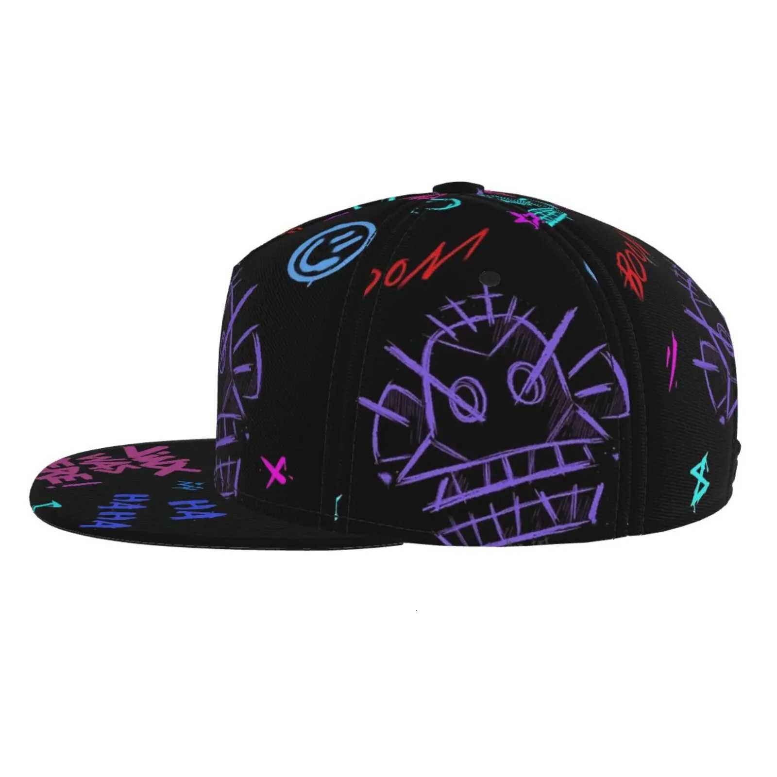 New Graffiti Printed Flat Brimmed Hat Street Skateboarding Hip Hop Hat Outdoor Leisure Sunshade Baseball Hat Universal S260306