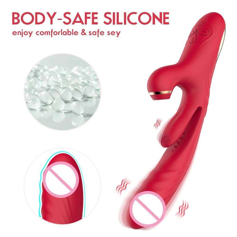3 IN 1 Tapping Thrusting Dildo for Women G Spot Vibrator Clitoris Clit Stimulator Female Masturbator Adult Sex Toys W260305