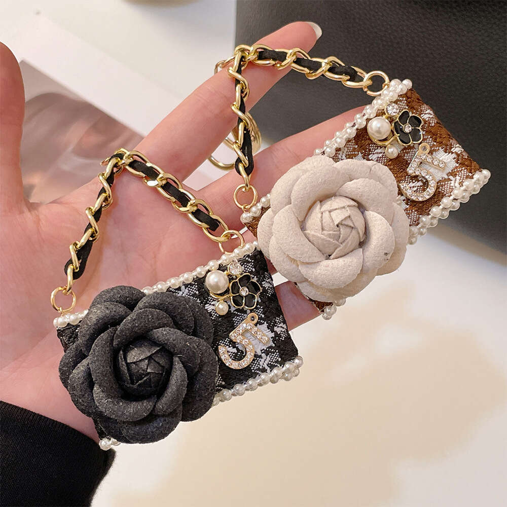 Luxury Version Fashionable Camellia Model Keychain Creative Handmade Car Women's Bag Pendant Accessory Gift
