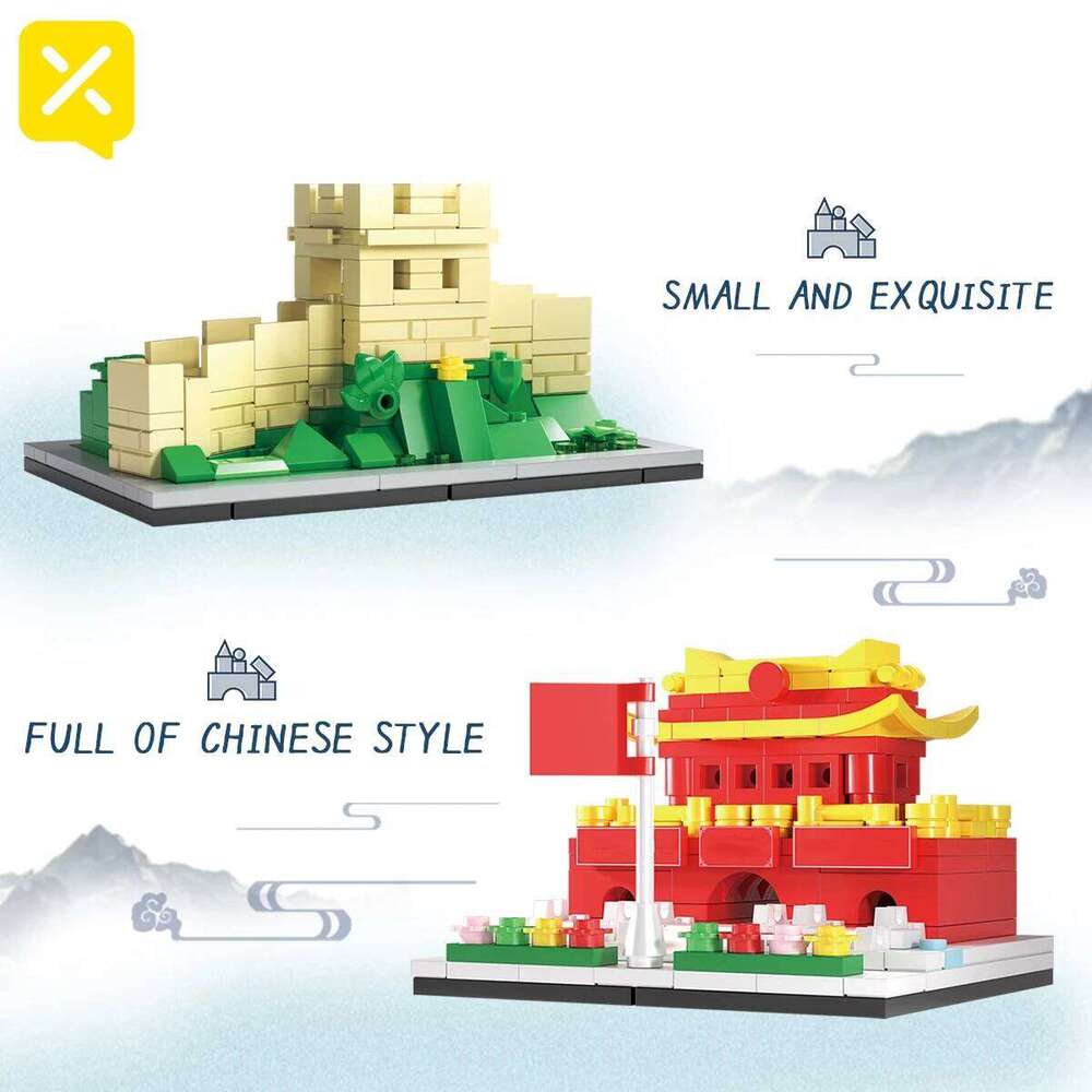 209PCS China Architecture Building Blocks Yellow Crane Tower City Historical Children Assemble Brick Toys Kids Gift Z260305