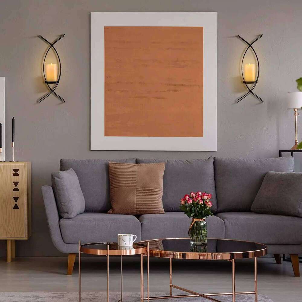 Set of 2 Metal Candle Wall Mounted Sconces Decorative Iron Holder for Living Room Bedroom Decorations XJ260305