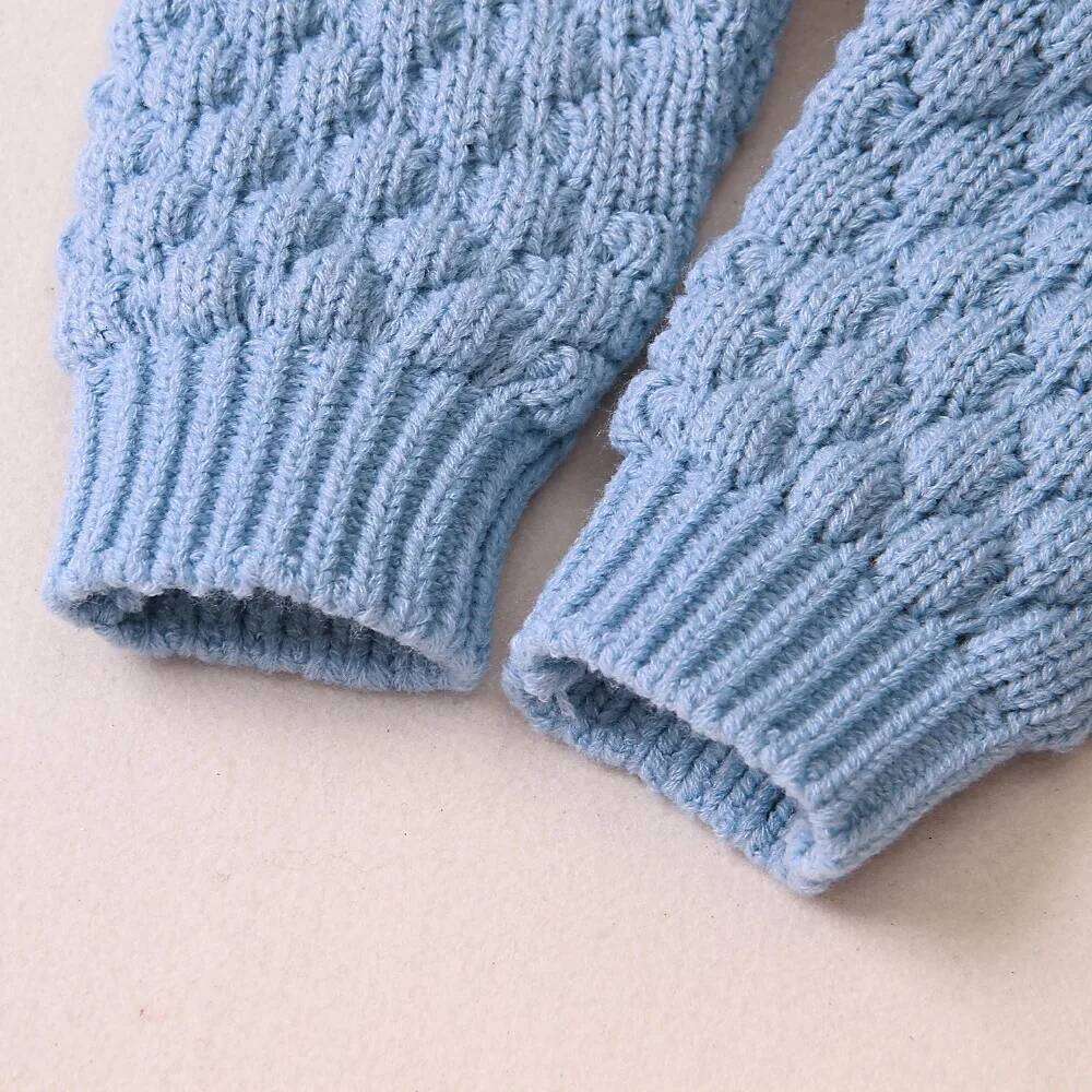 2020 Autumn Winter Newborn Sweater Baby Boy Girl Clothes Romper Bear Ear Knit Hooded Jumpsuit Outfit Clothing Z260306