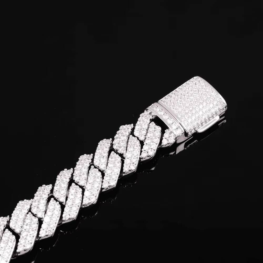 High Quality Mens Iced Out Square Moissanite Bracelet Luxury Hip Hop Punk Jewelry for Rapper Style Party Nightlife Fashion