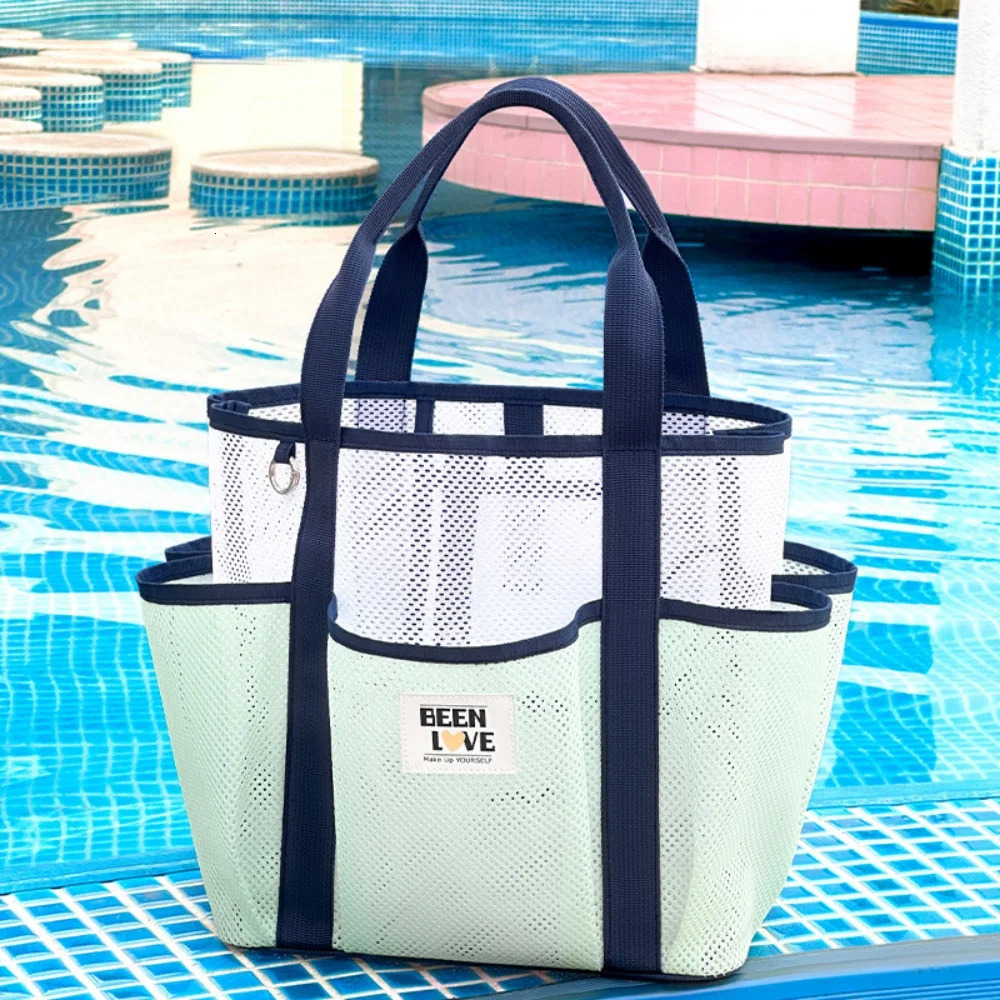 Gym Bag Handheld Beach Bag Large Capacity Travel Swimsuit Storage Bag Portable Tote Swimming Mesh Vacation Storage Bag 260303