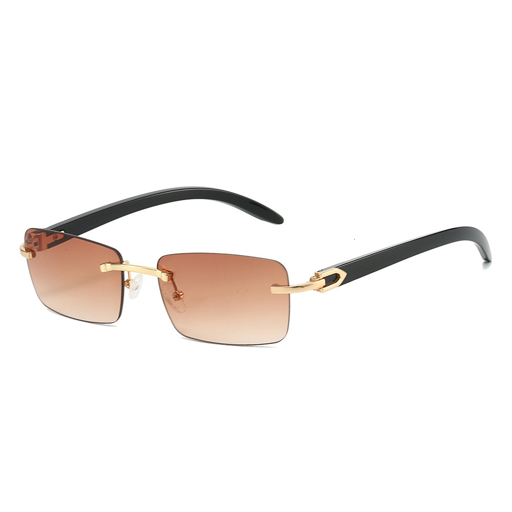25 new frameless sunglasses for men women, trendy and unique square-frame sunglasses, UV protection, slimming, sunshade, simple design