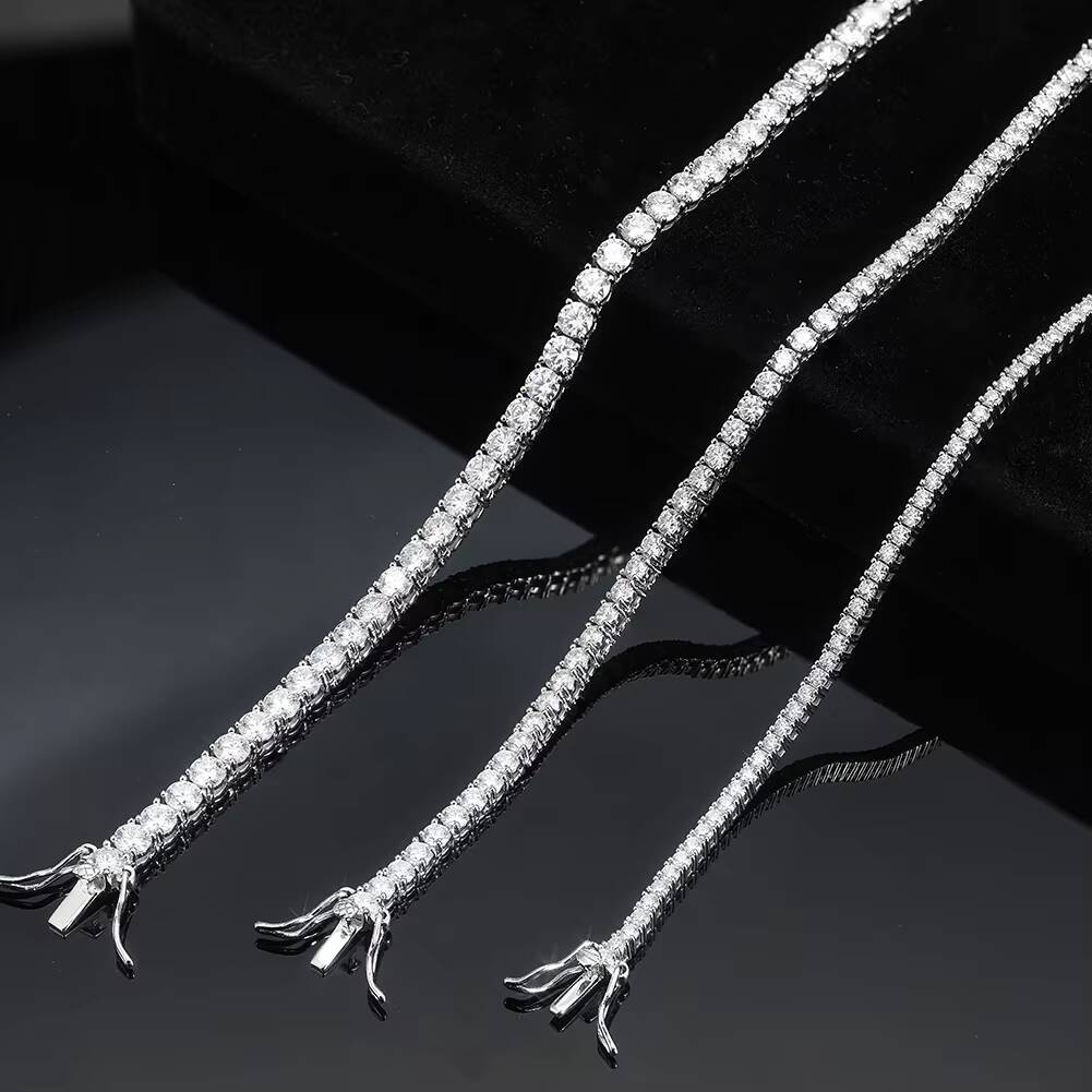Cheapest Price Ready to Ship Moissanite Diamond Tennis Chain Necklace Bracelet Hip Hop Iced Out Jewelry VVS Moissanite Chain