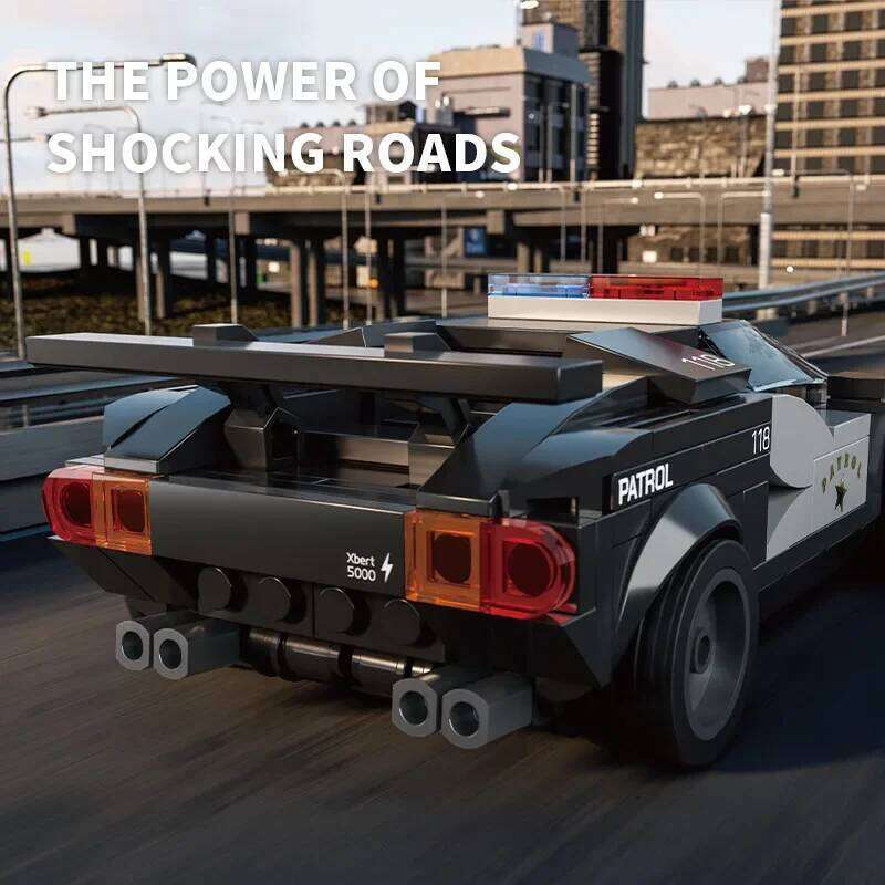 266PCS City Patrol Building Blocks Classic Supercar Police Car Model Bricks Desktop Decoration Toy Kids Holiday Gifts Z260305