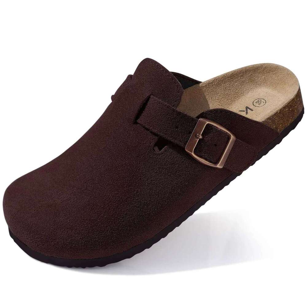 Classic Beach Shoes Men's Suede Sandals 2026 Retro Cork Clogs Slippers for Men Mules Shoe with Arch Support Women