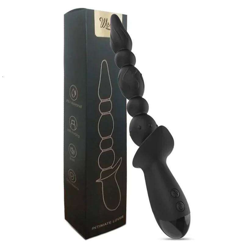 Vibrating Beads Butt Plugs Anal Vibrator Men Long Orgasm Women Vagina Massage Clitoris Stimulator Sex Toys for Couple W260305