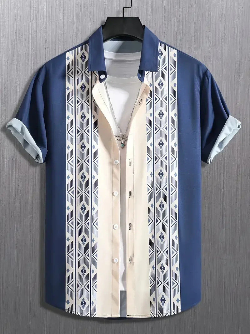 Summer Hawaiian Vintage Floral Print Mens Short Sleeved Womens Blouses Beach Shirts Lapel Casual Button Shirt Men Clothes 260227