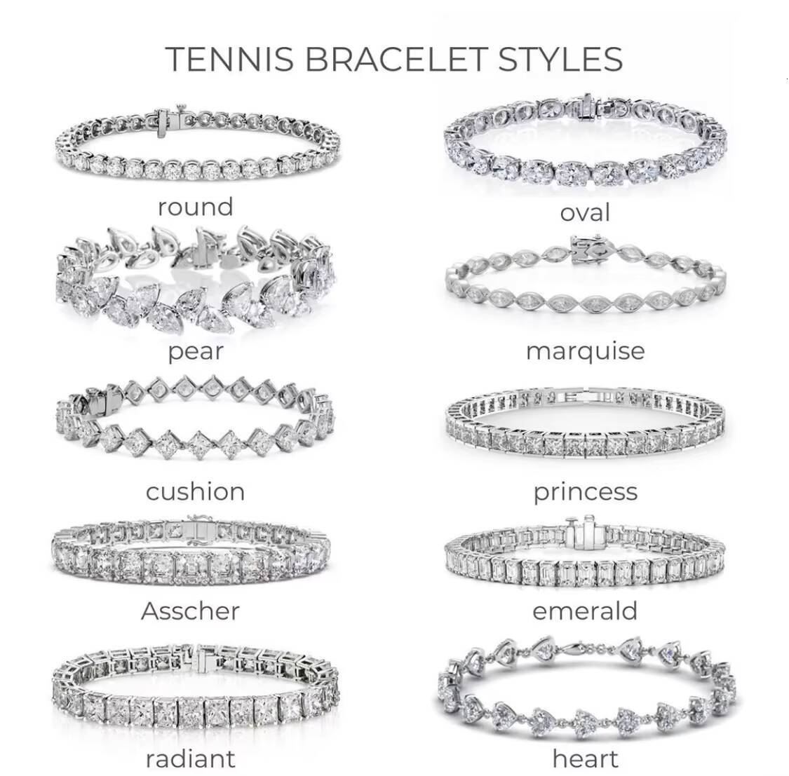 Custom IGI Certified Lab Grown Diamond Tennis Bracelet Chain 10K 14K 18K HPHT Cvd Diamond Bracelet for Women