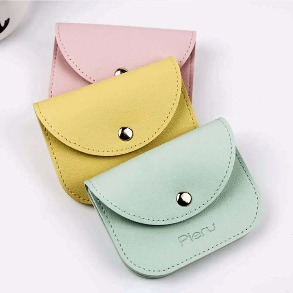 Portable Gifts Jewelry Organizer Small Macaron Color Lipstick Pouch Key Bag Earphone Holder Mini Wallet Leather Coin Purse C260304