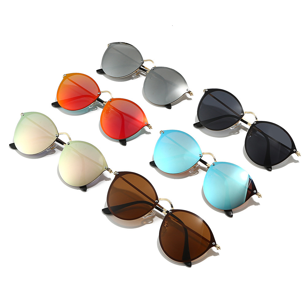 New personalized retro round-frame sunglasses, trendy fashion metal sunglasses for men women, sun and UV protection