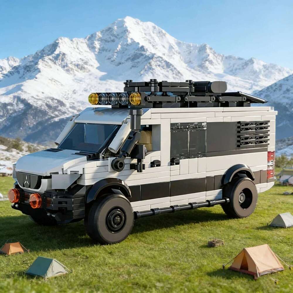 578PCS Station Wagon Building Blocks Camping RV SUV Car Connectable Travel Tailer Model Bricks Kids Educational Toy Holiday Gift Z260305