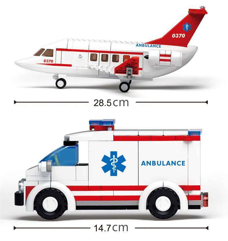 Aviation Air Freight Transport Cargo Plane Ambulance Airplane Creative Building Blocks Helicopter Aircraft Souptoys Kids Toys Z260305