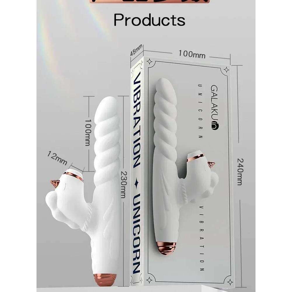 Female Masturbation Toy Sex Vibrator Unicorn Shaped Heating Dildo Machine Clitoris Sucker Massage Stick Sexshop Tools for Adults W260305