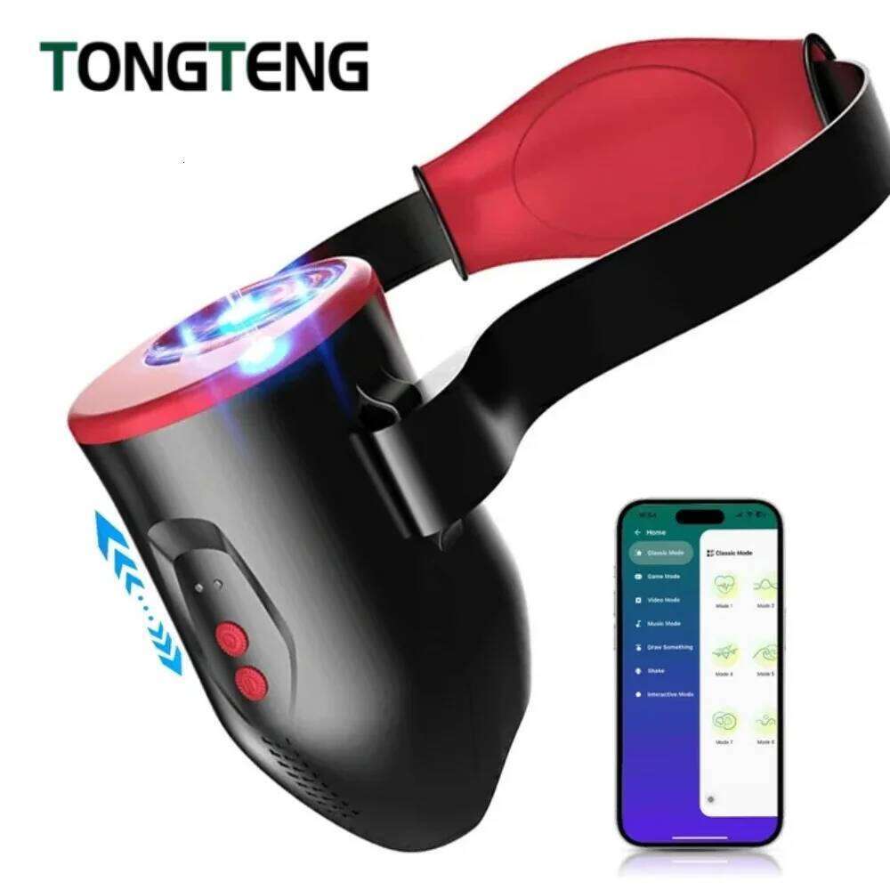 Male Penis Thrusting Massage App Bluetooth-Controlled Wearable Telescopic Vibrating Waist Strap Masturbator Cup Adul W260305