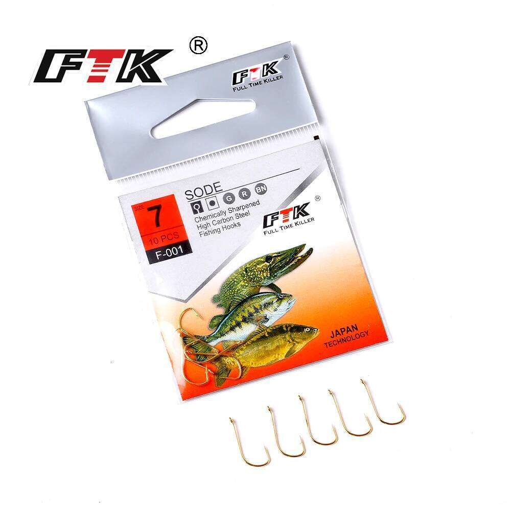FTK Barbed Hook Size7#-Size15# From Japan Hooks Jig Carp Feeder Anzol Fishhook Fishing Tackle S260305