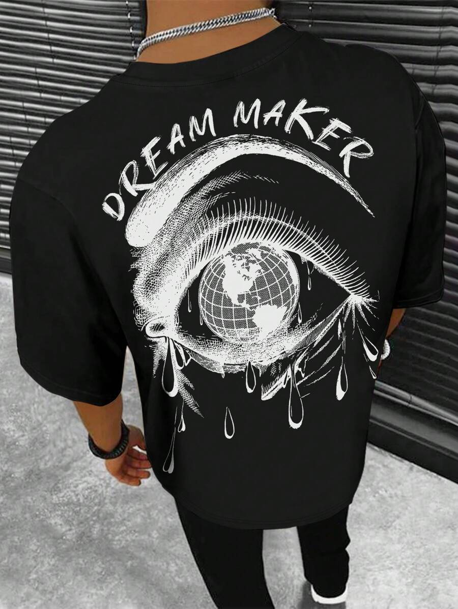 2026 European and American cross-border direct supply Earth Eye street fashion men's T-shirt casual and versatile summer short sleeves